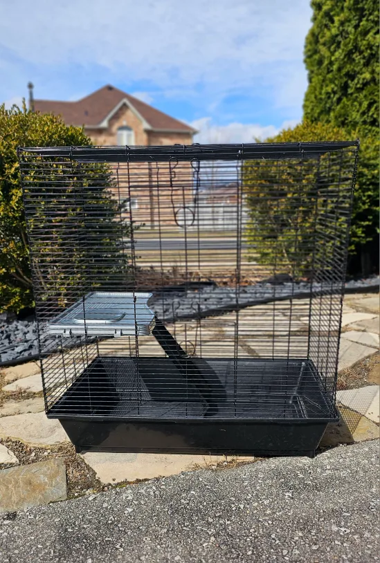 Large Black Metal Pet Cage with Ramp thumbnail