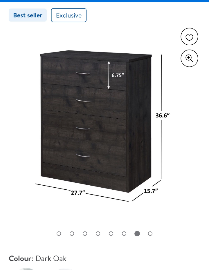 Dark Oak 4-Drawer Chest - photo 2