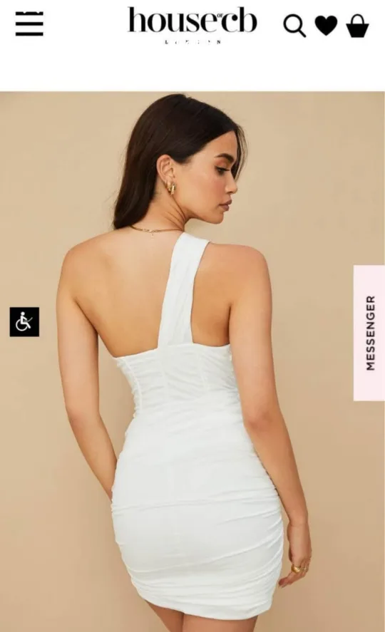 House of CB White One-Shoulder Mini Dress image indicator(3)