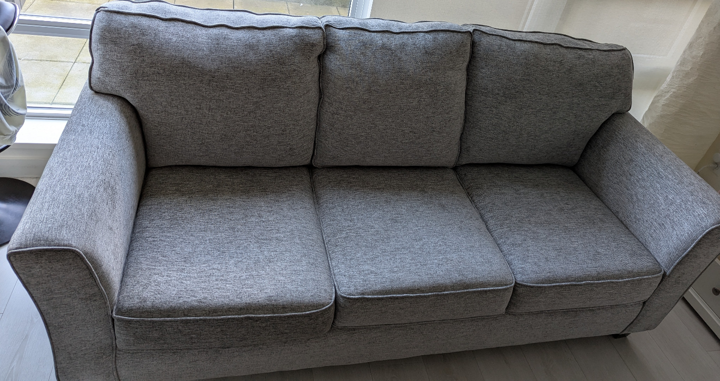 Grey Fabric 3+2 Seater Sofa Set