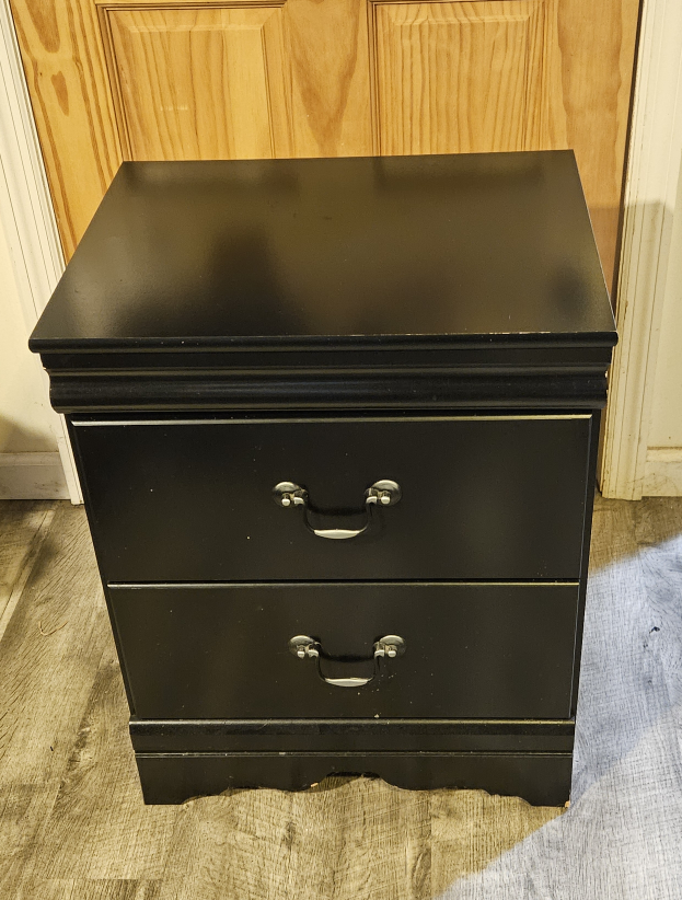 Black Two-Drawer Nightstand