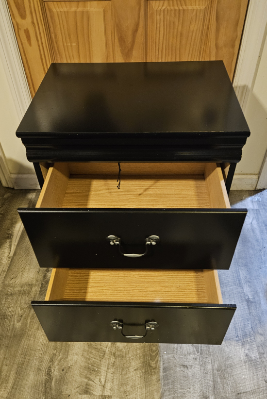 Black Two-Drawer Nightstand - photo 2