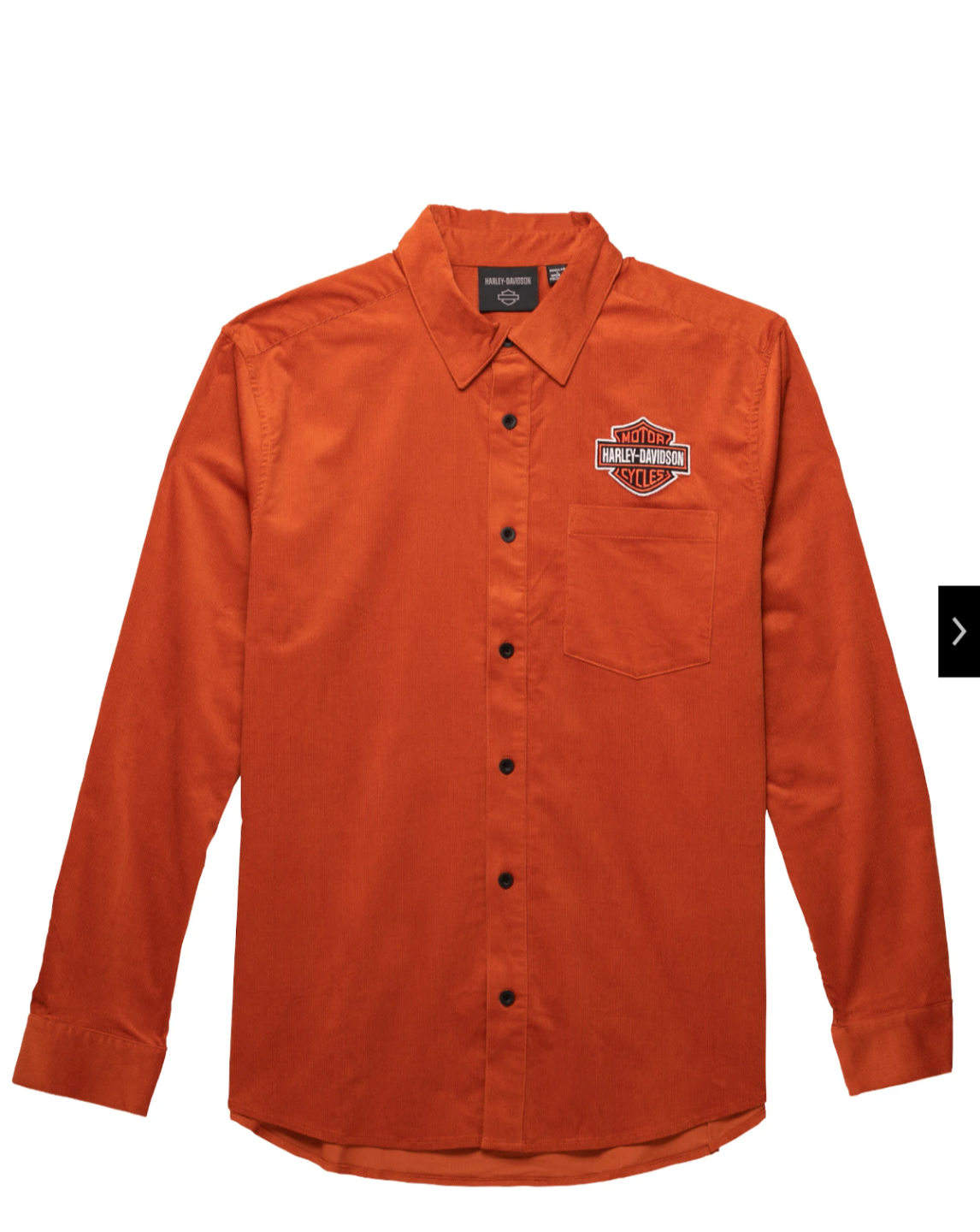 Authentic Harley-Davidson Men's Corduroy Shirt - Orange