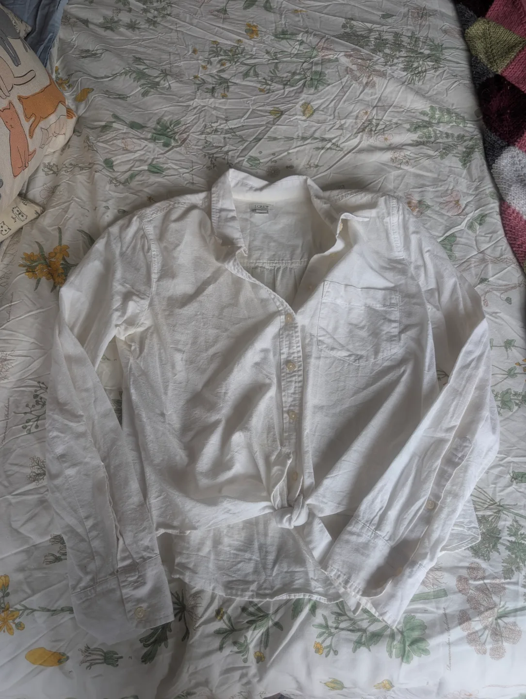 J.Crew White Button-Down Shirt - Size Small thumbnail