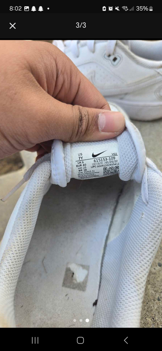 Nike Court Vision Low White Sneakers - Size 7Y - photo 3