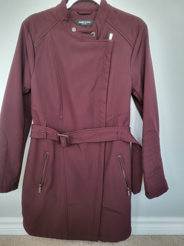 Kenneth Cole Women's Maroon Trench Coat