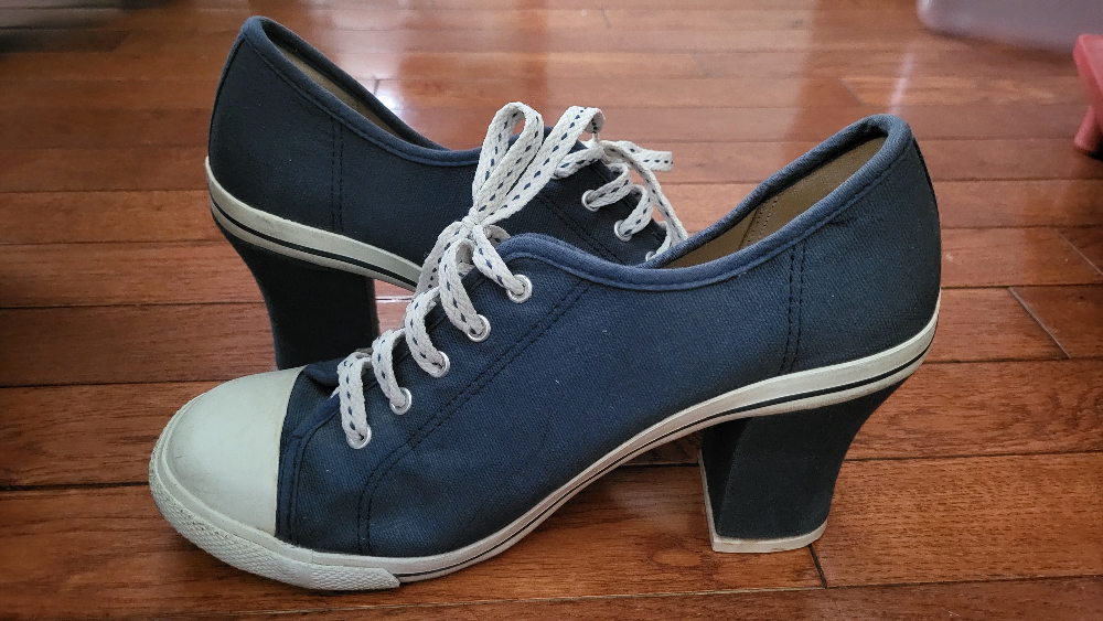 Dark Blue High Heel Sneakers Size 39