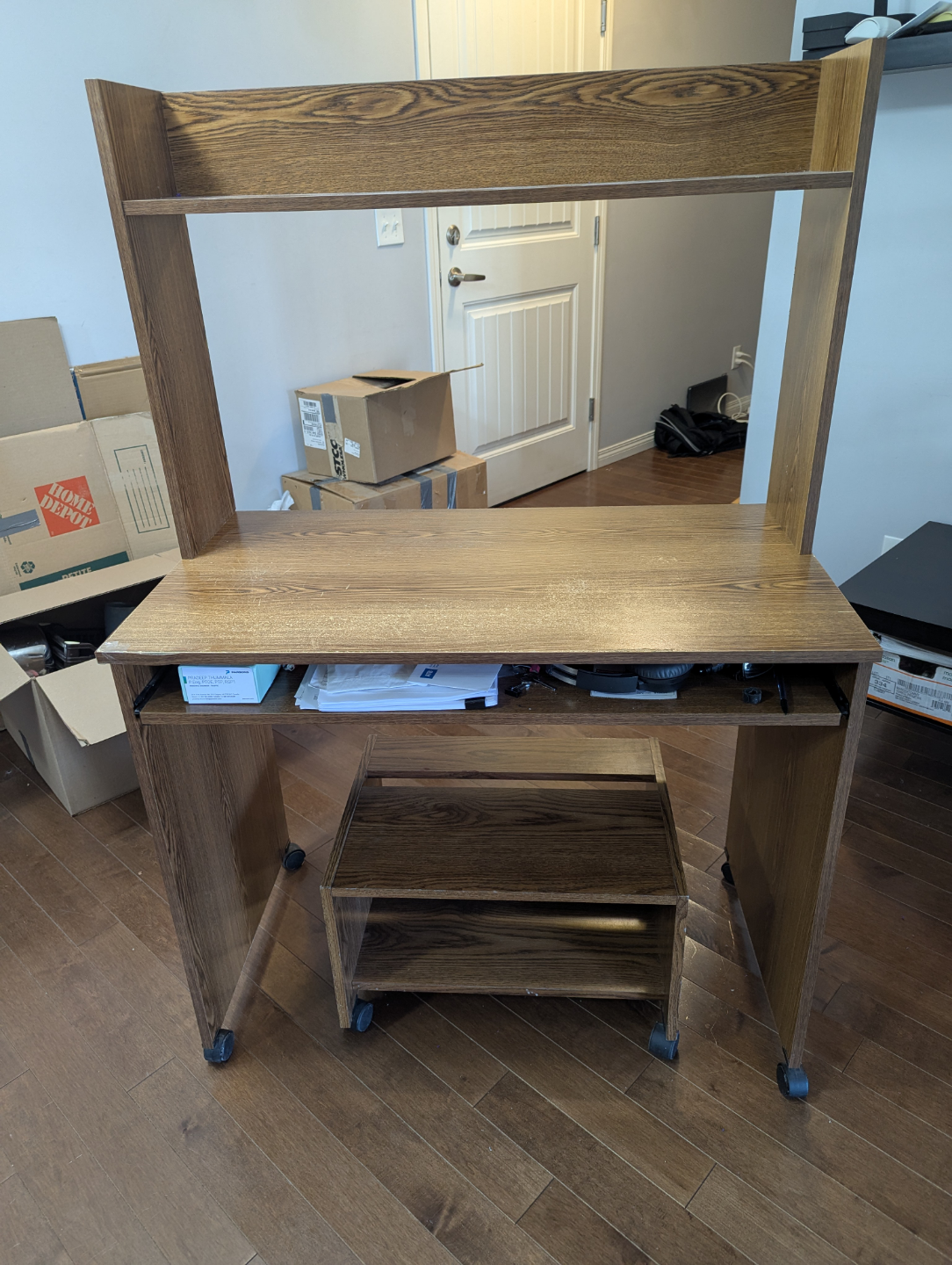 Computer Desk with Hutch and Mobile Pedestal
