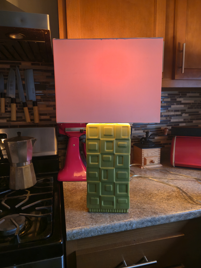 💚Pair of Mid-Century Modern Green Table Lamps - photo 2