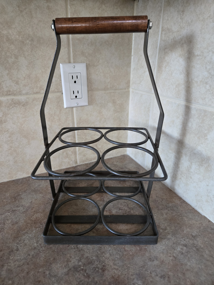 Rustic metal wine holder
