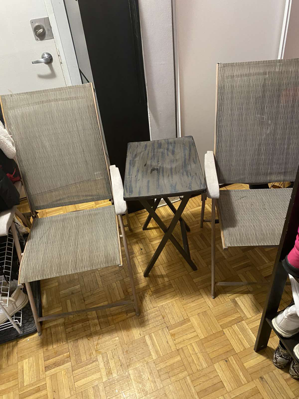 Folding Patio Set: 2 Chairs & Table
