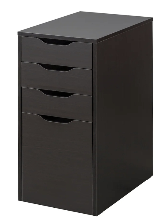 Ikea ALEX Black 4-Drawer Chest of Drawers