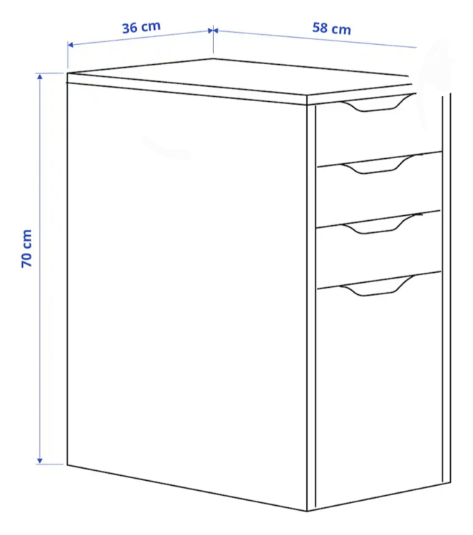 Ikea ALEX Black 4-Drawer Chest of Drawers - photo 2
