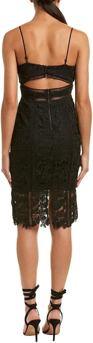 Bardot Womens Botanical Lace Dress Black  image indicator(4)