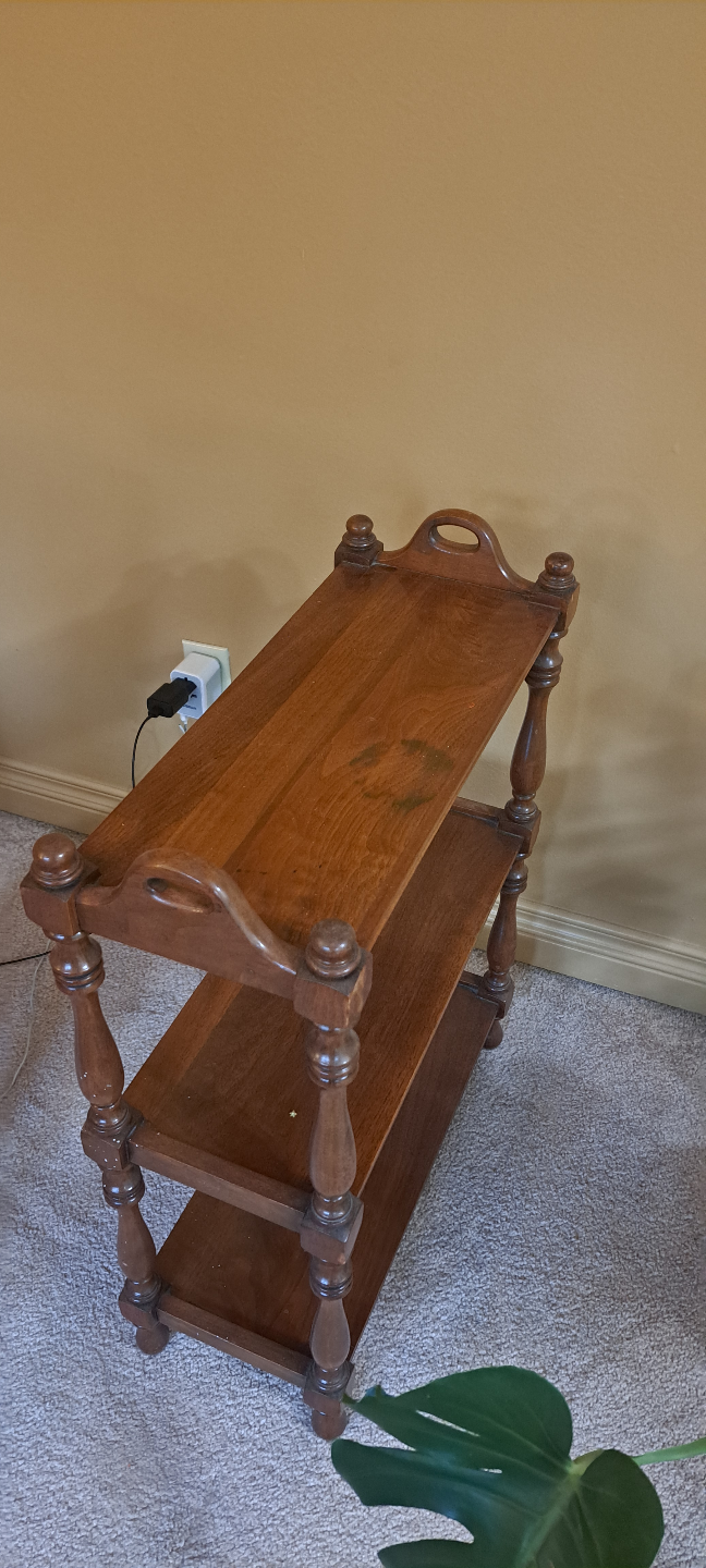 Vintage Wooden Three-Tier Serving Cart - photo 3