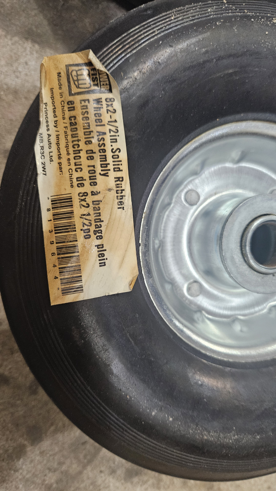 Pair of 8x2-1/2in Solid Rubber Wheel Assemblies - photo 2