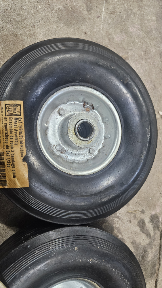 Pair of 8x2-1/2in Solid Rubber Wheel Assemblies - photo 3