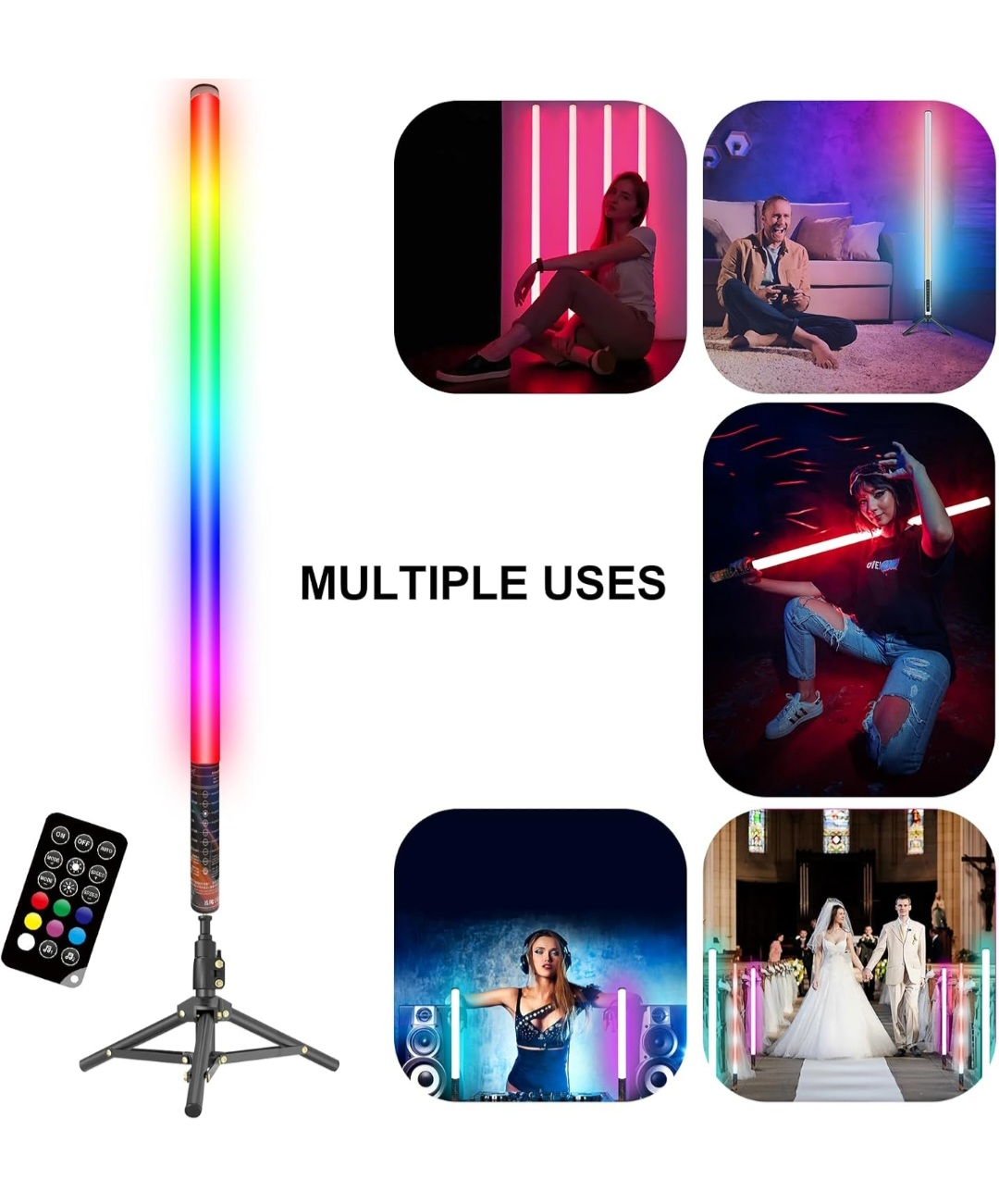 4x RGB LED Light Tubes with Tripods & Remotes - photo 5