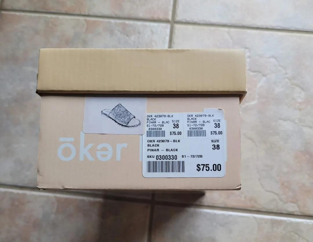 Okar Black Leather Slides - Size 38 image indicator(3)