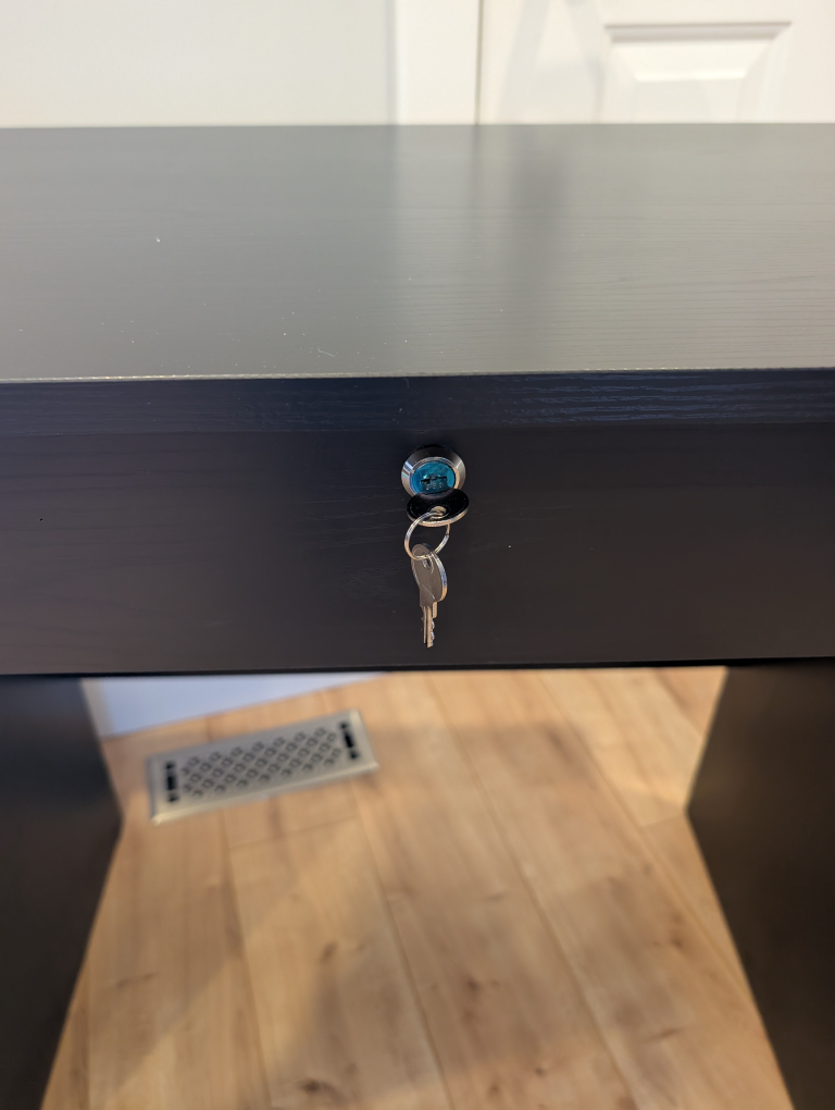 Brand New Black woodgrain Desk with 5 drawers - photo 4