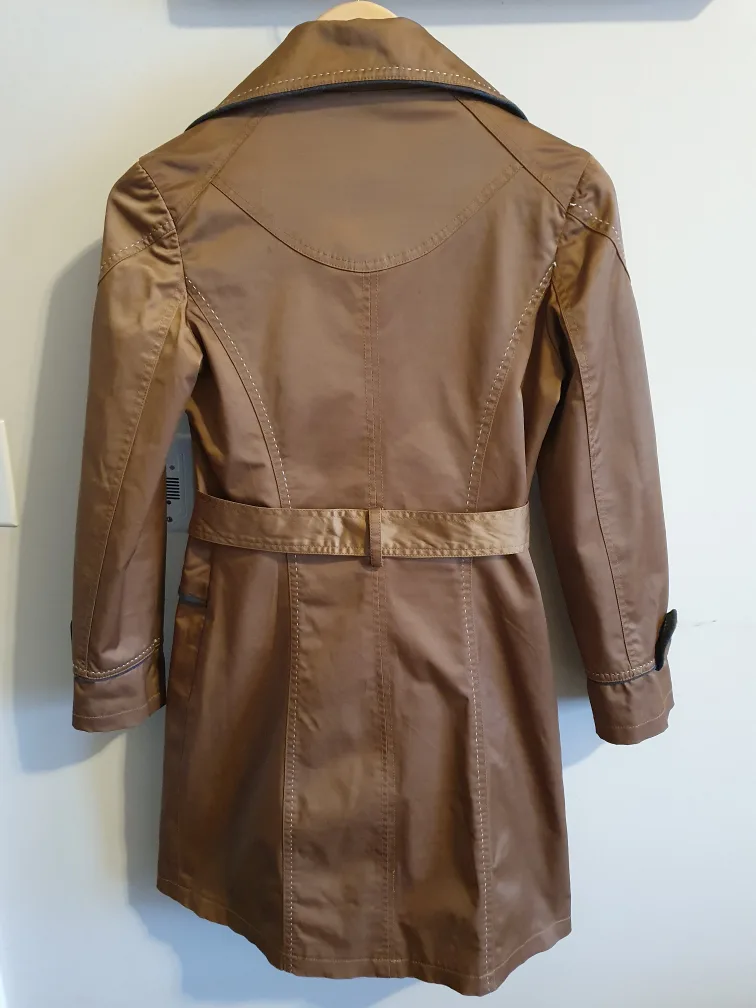 Miss Mod Women's Brown Trench Coat image indicator(2)