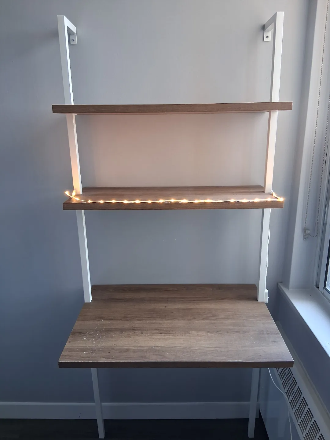 Wall-mounted desk with shelving unit image indicator(7)