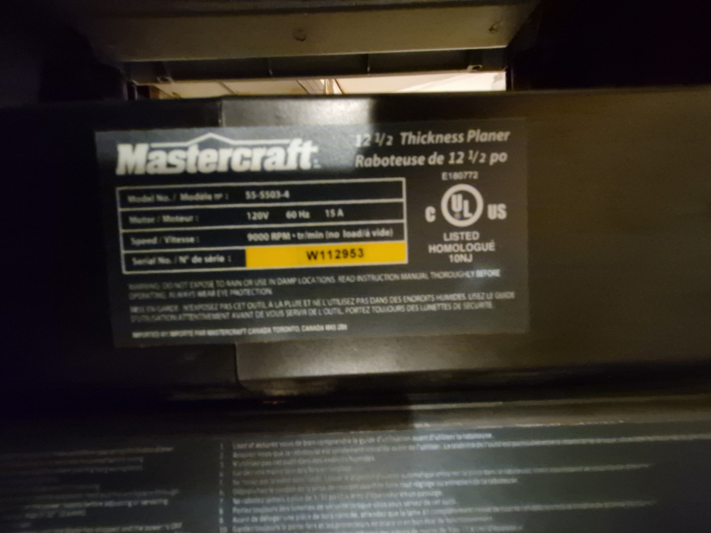 Mastercraft 12 1/2-inch Thickness Planer - photo 2