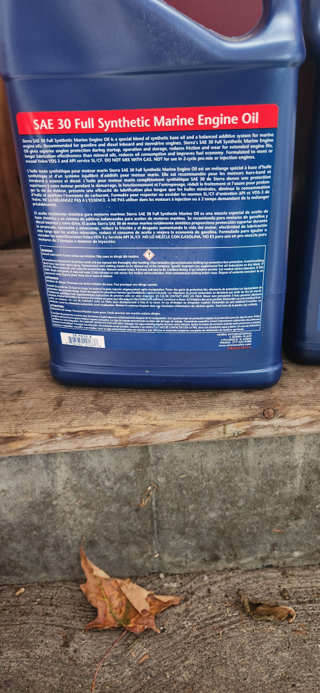 Sierra SAE 30 Full Synthetic Marine Engine Oil (5 US Quarts) - photo 3