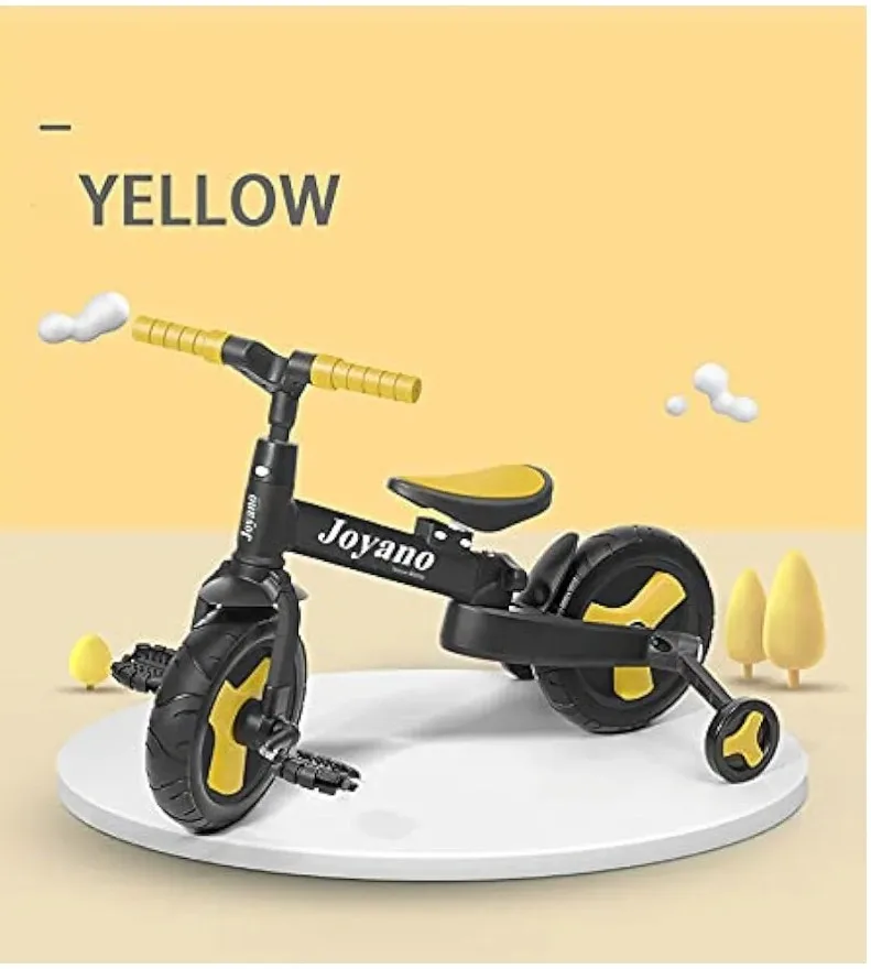 Joyano 5-in-1 Kids Tricycle - Adjustable Height, Black & Yellow image indicator(2)