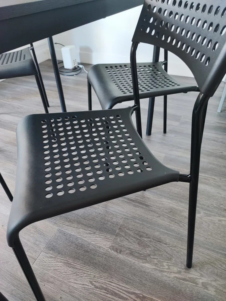 IKEA Black Dining Table and Four Chairs Set image indicator(3)