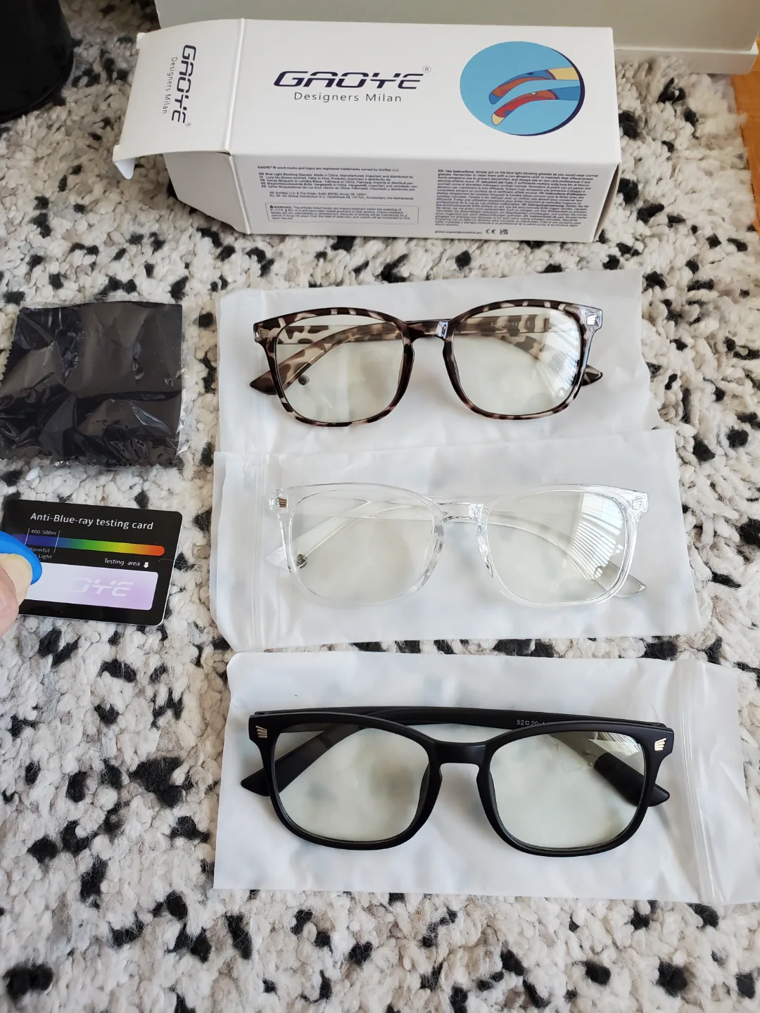 Gaoye Designers Milan Blue Light Blocking Glasses - 3 Pack image indicator(2)