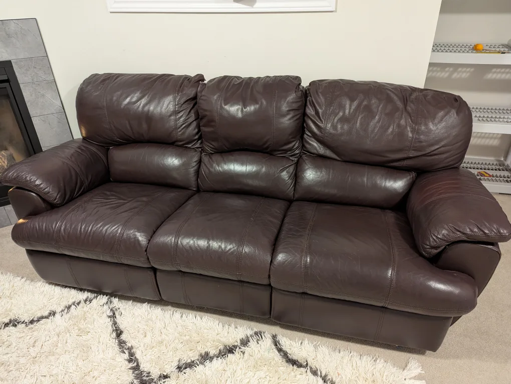 Brown Leather Recliner Sofa