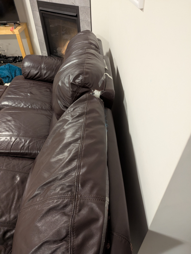 Brown Leather Recliner Sofa - photo 4