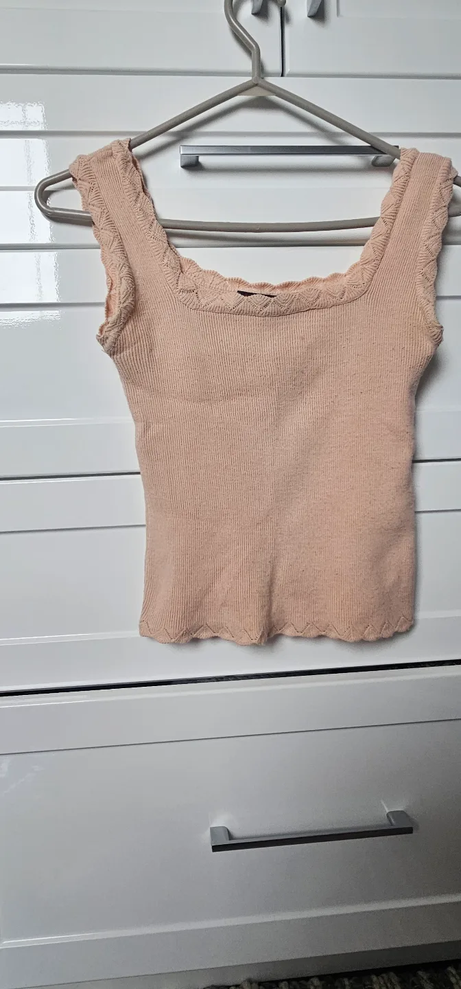 Salmon Pink Knit Tank Top thumbnail