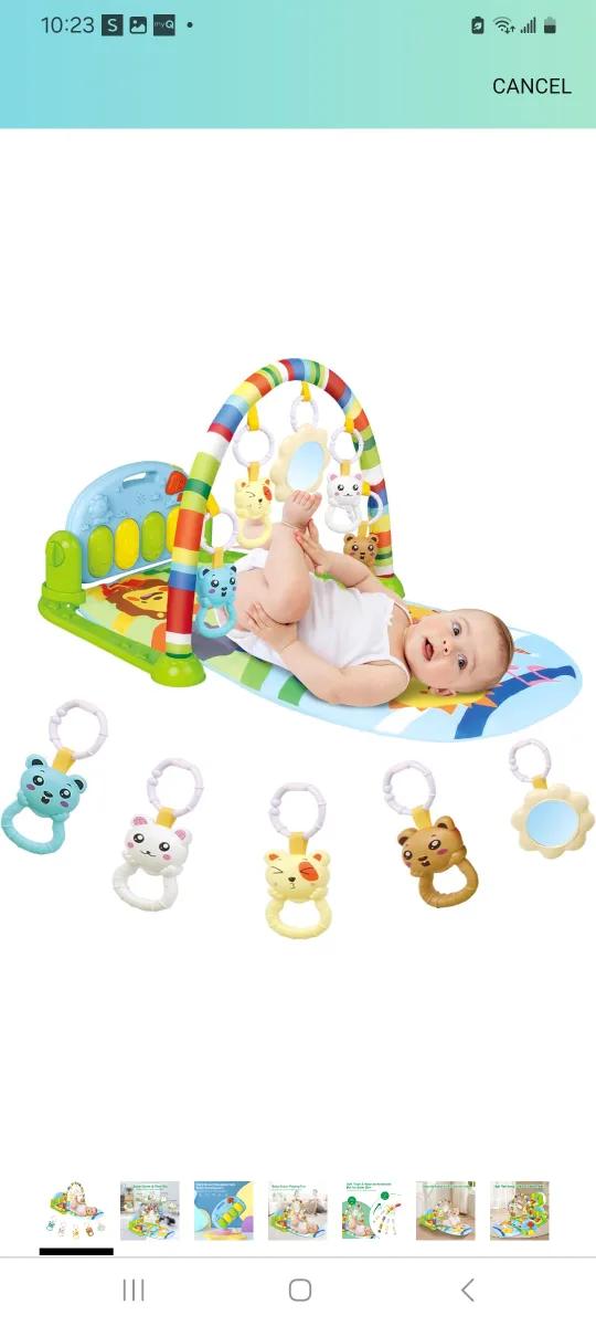 Baby Playmat Gym with Piano and Hanging Toys thumbnail