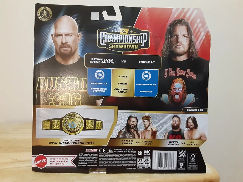 WWE Champion Figure Stone Cold vs Triple H Collectible Set image indicator(8)