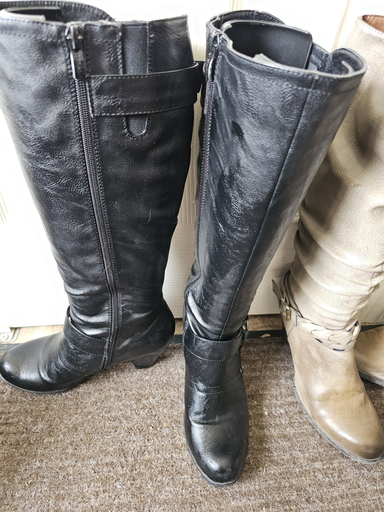 Women's Black Vangelo Buckle Boots - Size 38