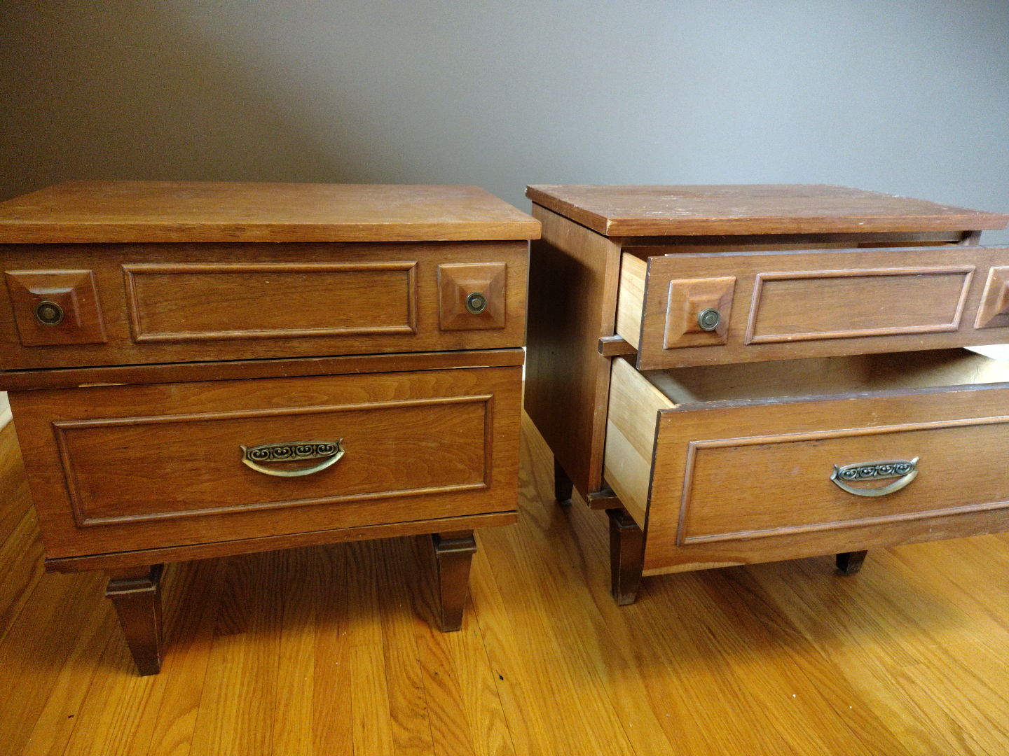 Pair of Vintage Wooden Nightstands
