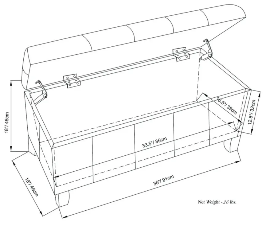Brown Storage Ottoman Bench image indicator(3)