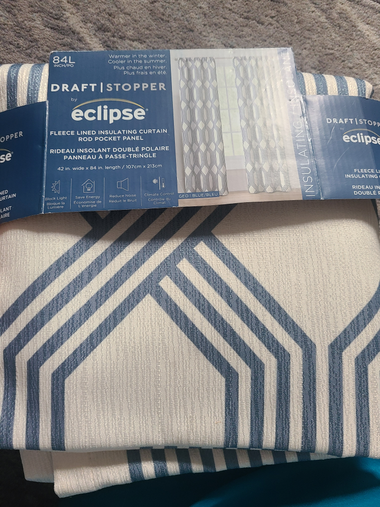 Eclipse Draft Stopper Fleece Lined Insulating Curtain Panel