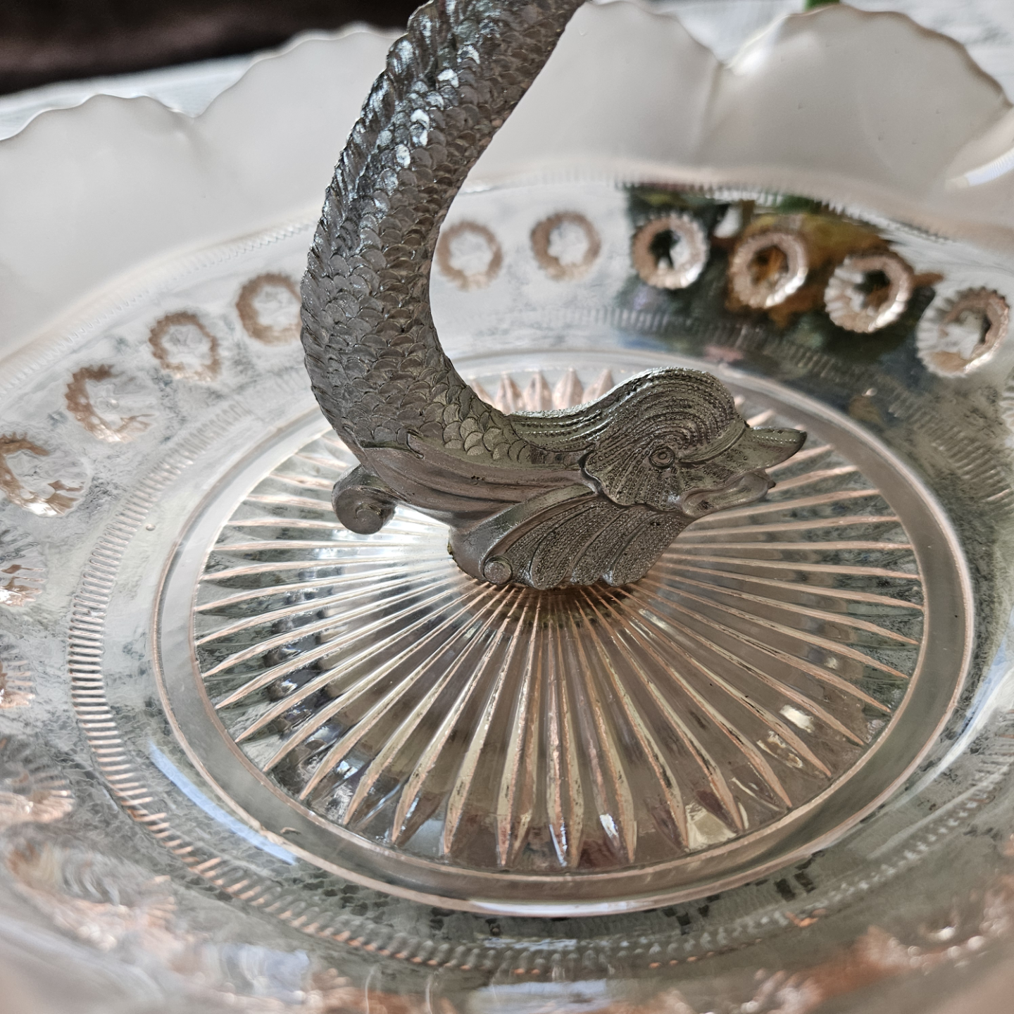 Vintage Pink Depression Glass Footed Serving Dish - photo 2