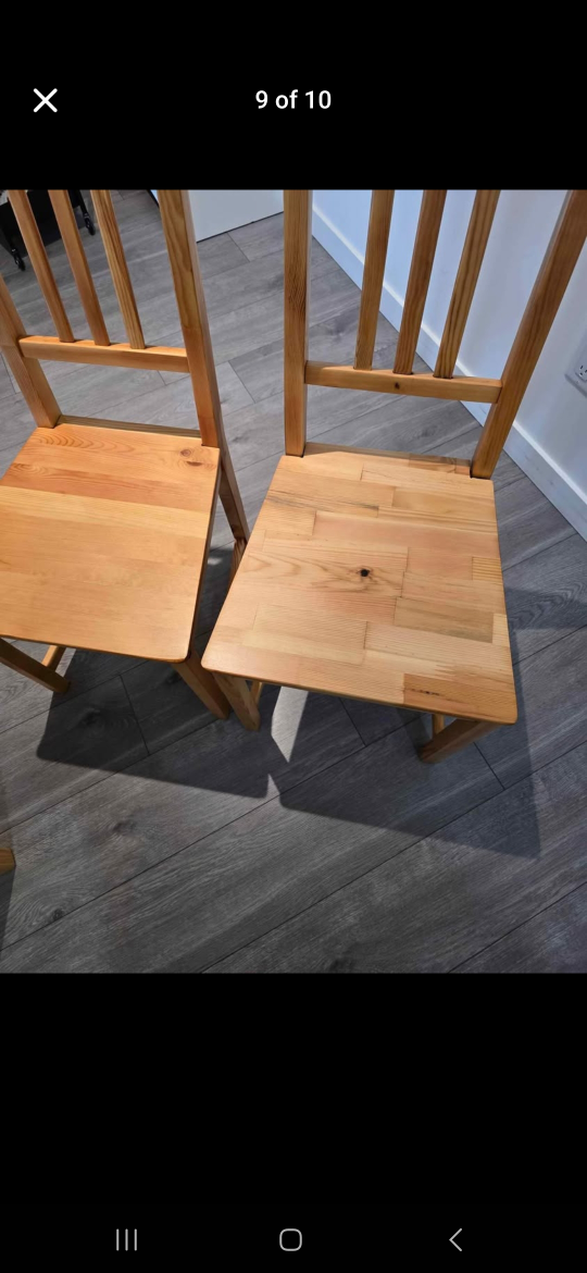 IKEA Ingatorp Table and Four Chairs Set Refinished - photo 5