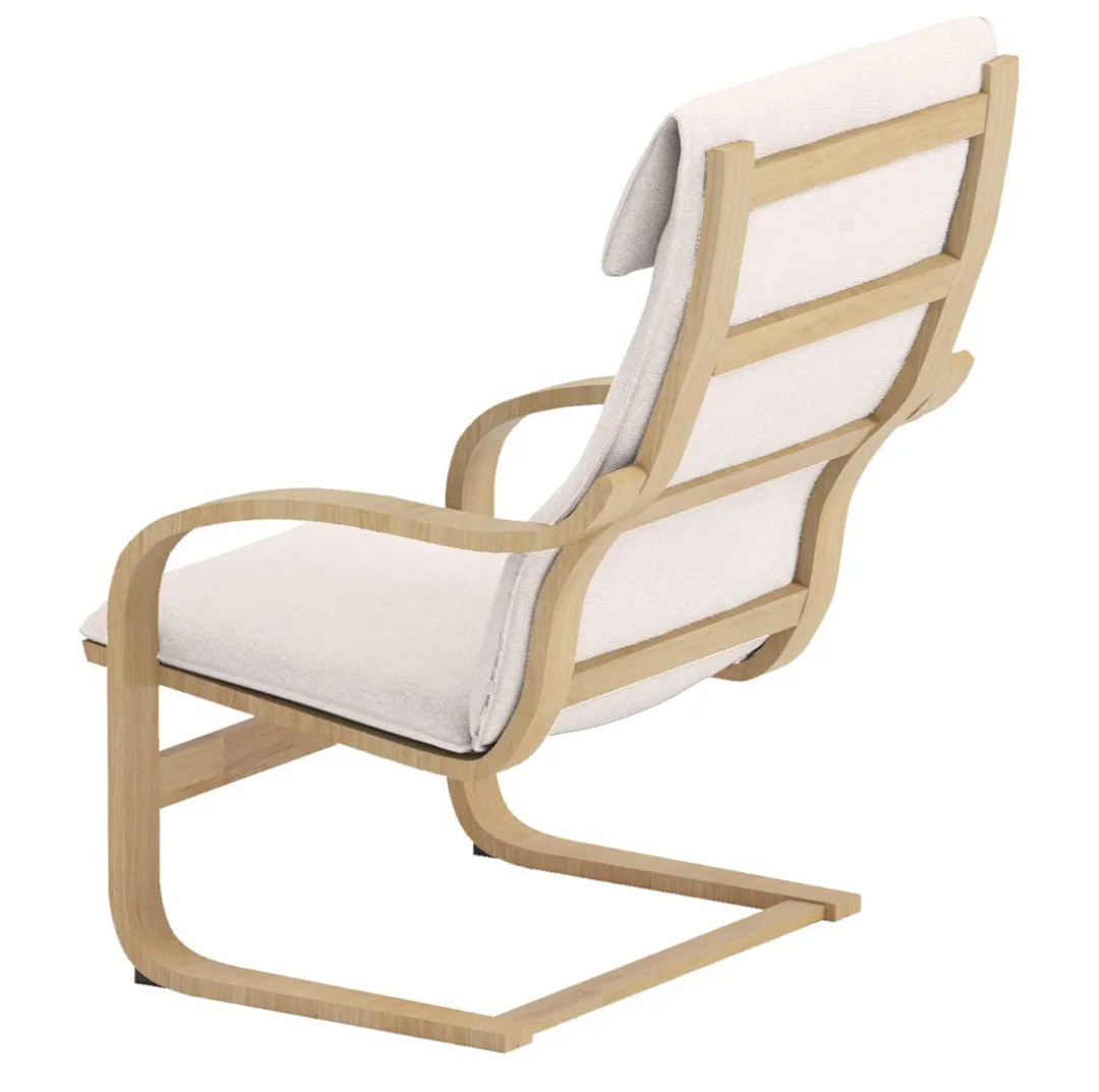 IKEA Poäng Chair with White Cover - photo 4