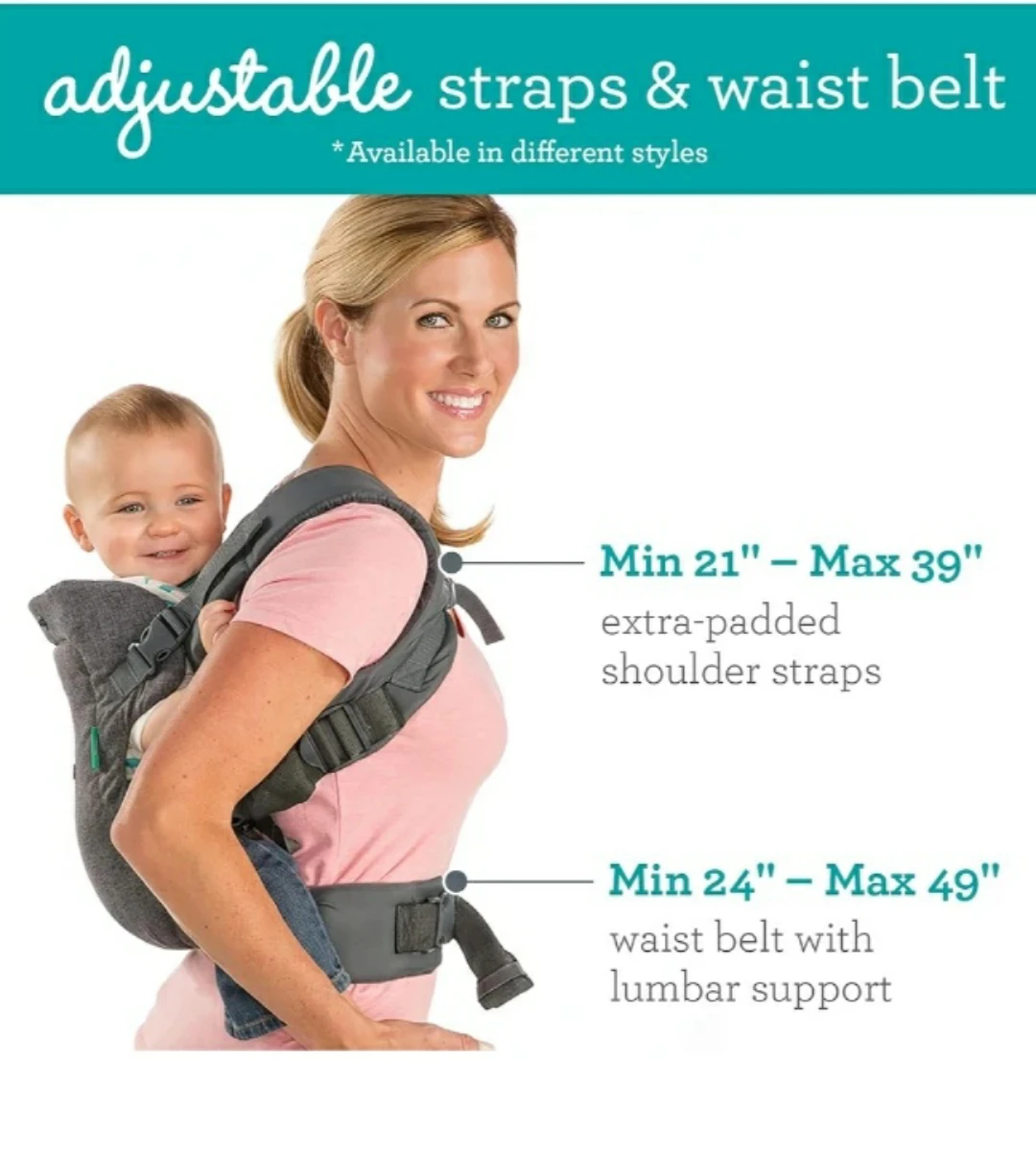Infantino Embrace 4-in-1 Baby Carrier - Grey - photo 4