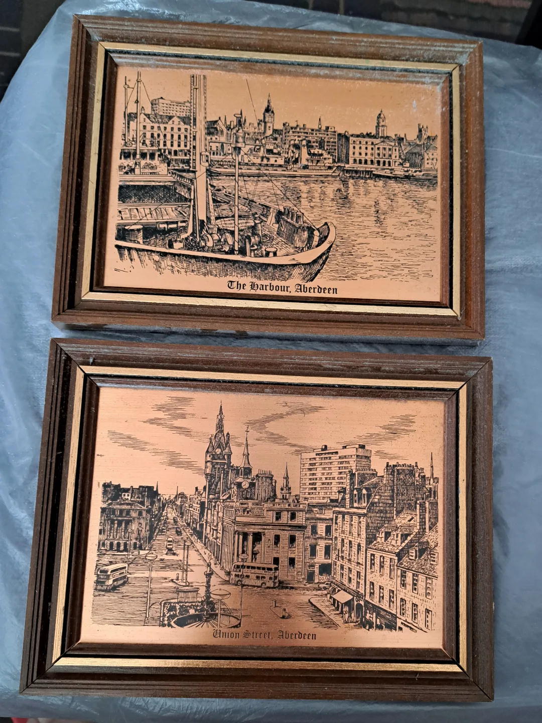 Pair of Aberdeen Harbour & Union Street Copper Etchings thumbnail
