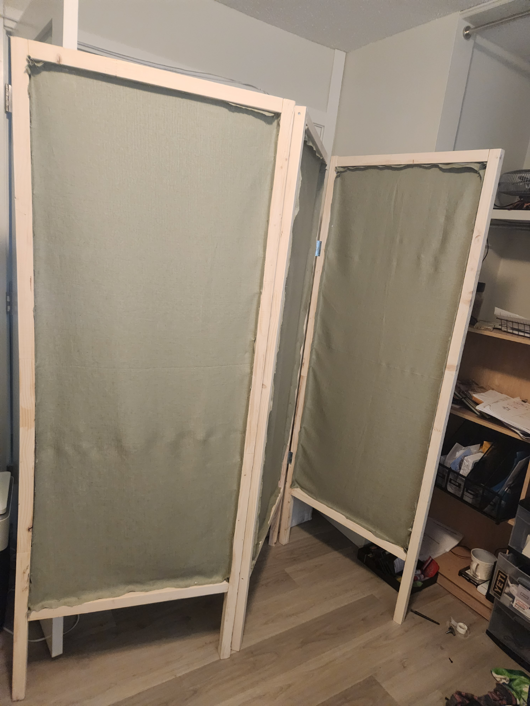 Three-panel room divider
