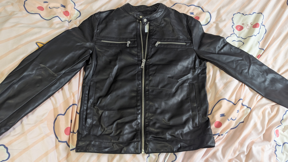 Men's Black Faux Leather Jacket *Great Condition*