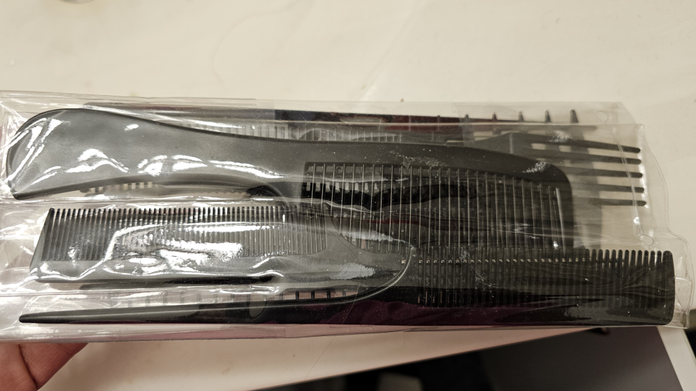 Set of 8 Black styling Hair Combs set in a compact pack - photo 2