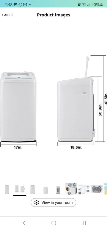 Portable Compact Washer - Perfect for Apartments, Dorms, RVs! thumbnail