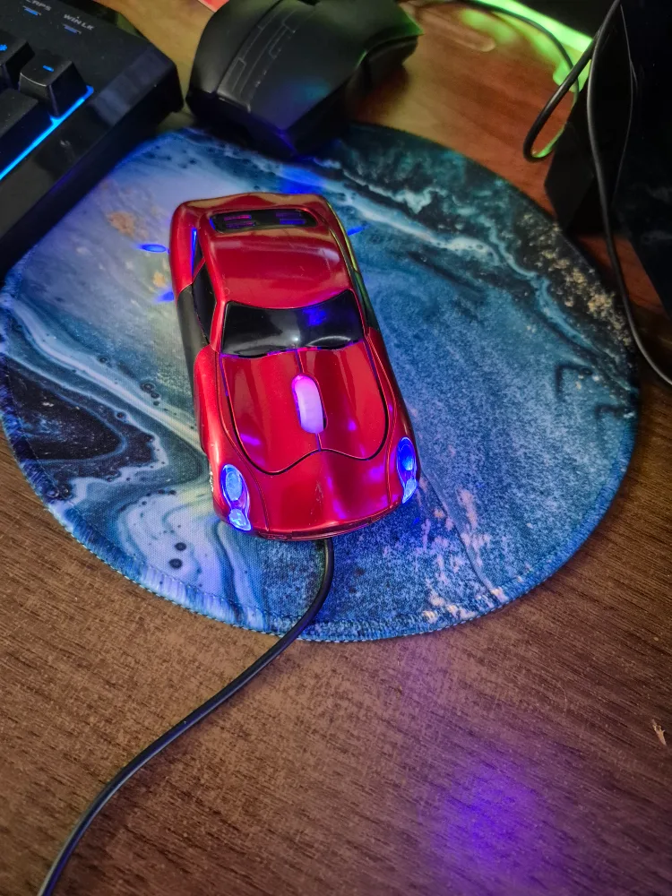 Cool Red Car Shaped Computer Mouse for kids image indicator(2)